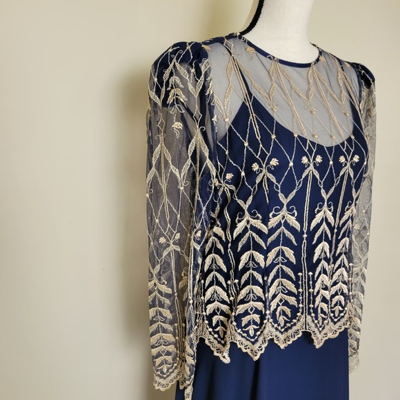 Cachet by Bari Protas Vintage Formal Dress Mother of the Bride Elegant Evening - Picture 4 of 8